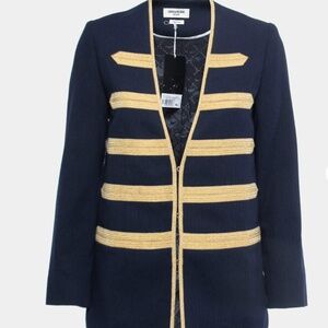 NWT Zadig and Voltaire Deluxe Navy Blue Wool-Blend Ville Jacket S